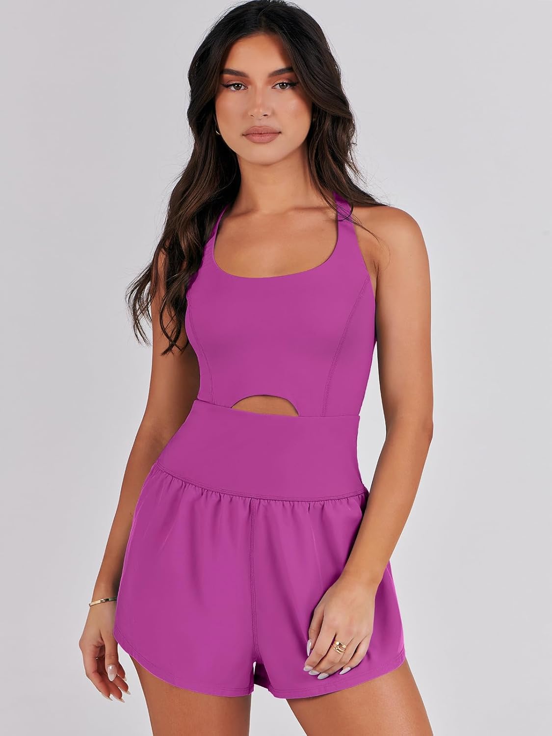 Caracilia Women's Workout Athletic Romper Summer Sets Short Jumpsuits Onesie Running Outfits Exercise Gym 2026 Trendy Clothes - Image 7