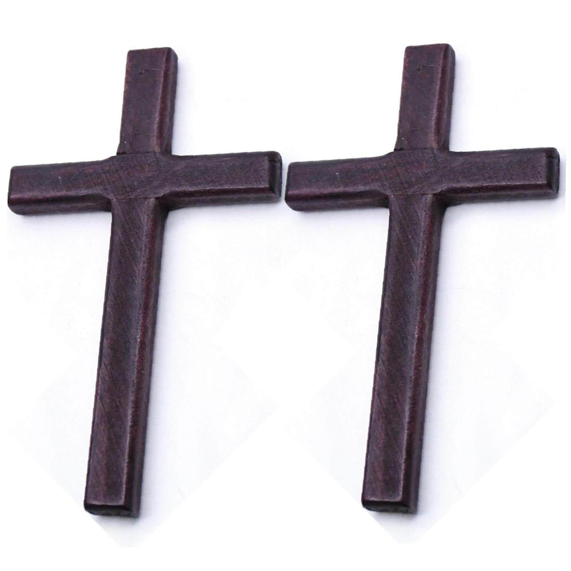 Luxylei Wooden Cross 2pcs Vintage Religious Catholic Handcrafted Plaque 4.7inch Small Hanging Wall Crucifix Hanging Cross for Home Wall Decor