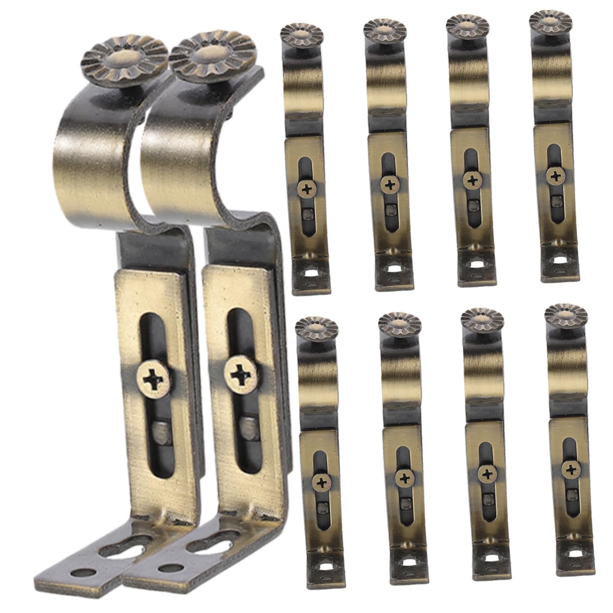 MAGICLULU Supporto per Bastoni Tende 10 Pezzi in Ferro Finitura Liscia, Facile da Installare per Salotto e Studio, Staffe Robuste per Aste Tende da Porta