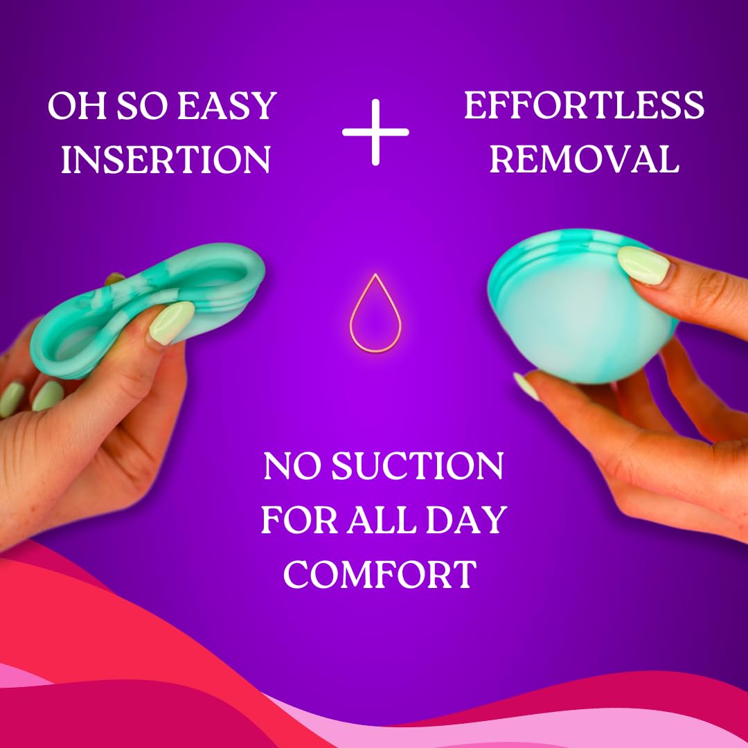 Menstrual Disc - Premium Medical Grade Silicone Design - Soft & Ultra Comfortable Period Disc - No Leaks - Up to 12 Hours Protection- Great Menstrual Cup Alternative (Rose Rage, A)