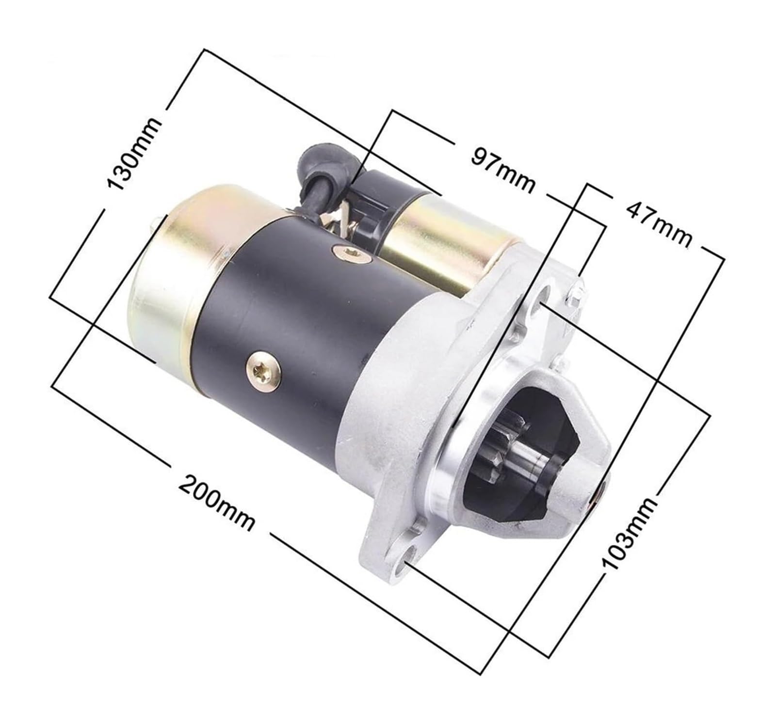 Motor De Arranque Encendido para 186F 188F 192F Accesorios Generadores Arranque Motor Diésel QD124A 12 V Y 1,2 KW Fabricados En Cobre(1.2KW QD124FS)