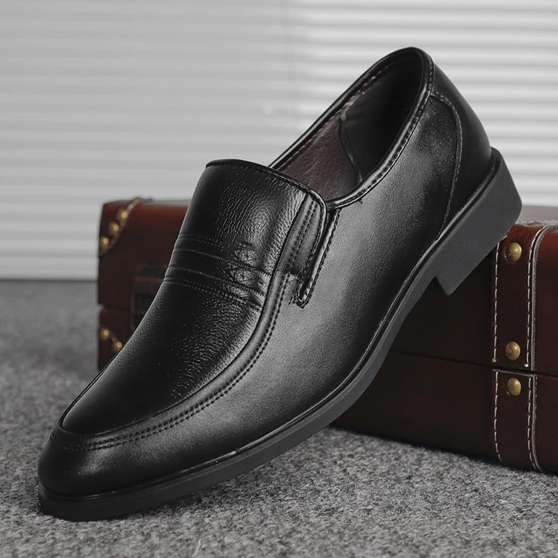 Men's Dress Loafers Business Formal Leather Shoes Moc Toe Casual Stylish Slip On Wedding Shoe for Men Breathable Dress ShoesWalking Shoes2