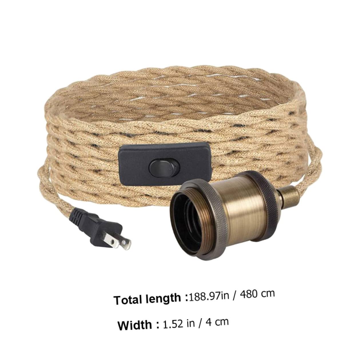 QUMIIRITY Ceiling Hanging Light Cord Vintage Rope Chandelier Line DIY Living Room Pendant Light