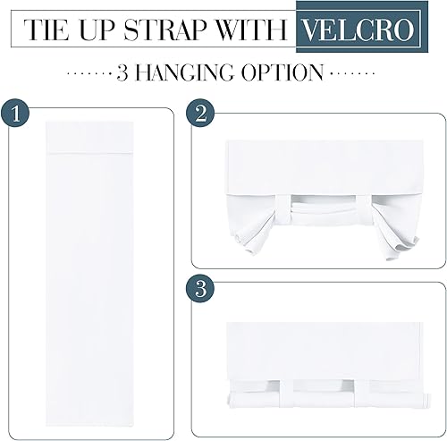 Miniatura 4 de PONY DANCE Cortinas de puerta de luz lateral para puerta delantera, persianas opacas con aislamiento térmico para puerta francesa, privacidad