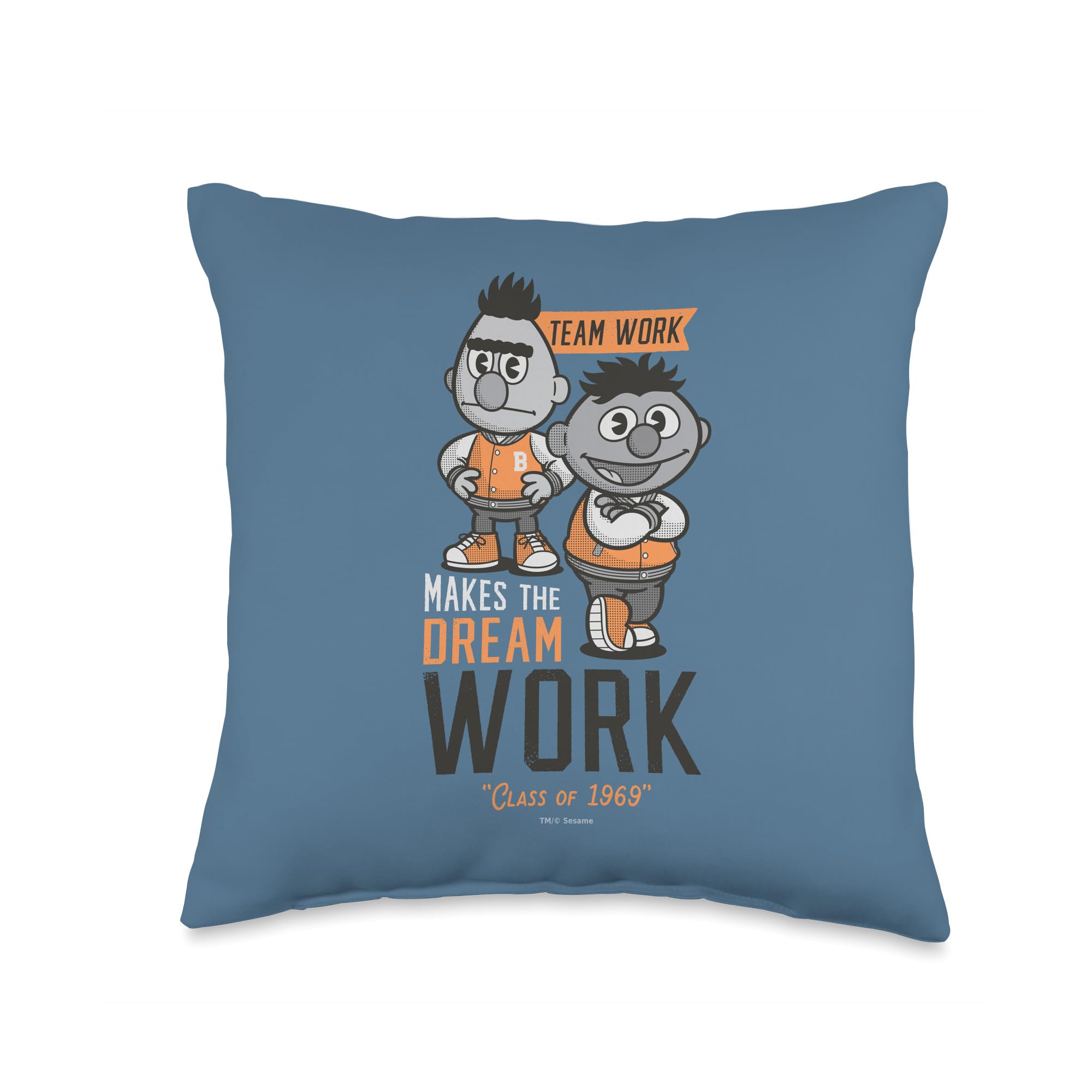 Coussin Sesame Street Bert and Ernie l'esprit d'equipe et complicite en decoration