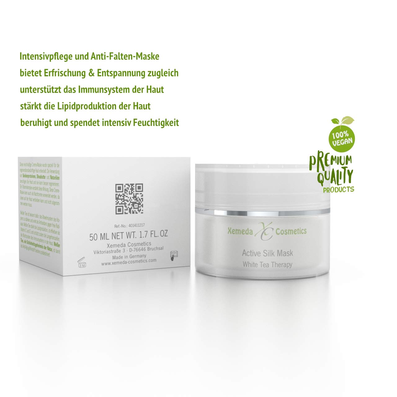 Regenerating Face Mask & Night Cream with Natural Oils, White Tea und Silk Proteins, Intensive Care for Fresh & Youthful Skin - Image 4