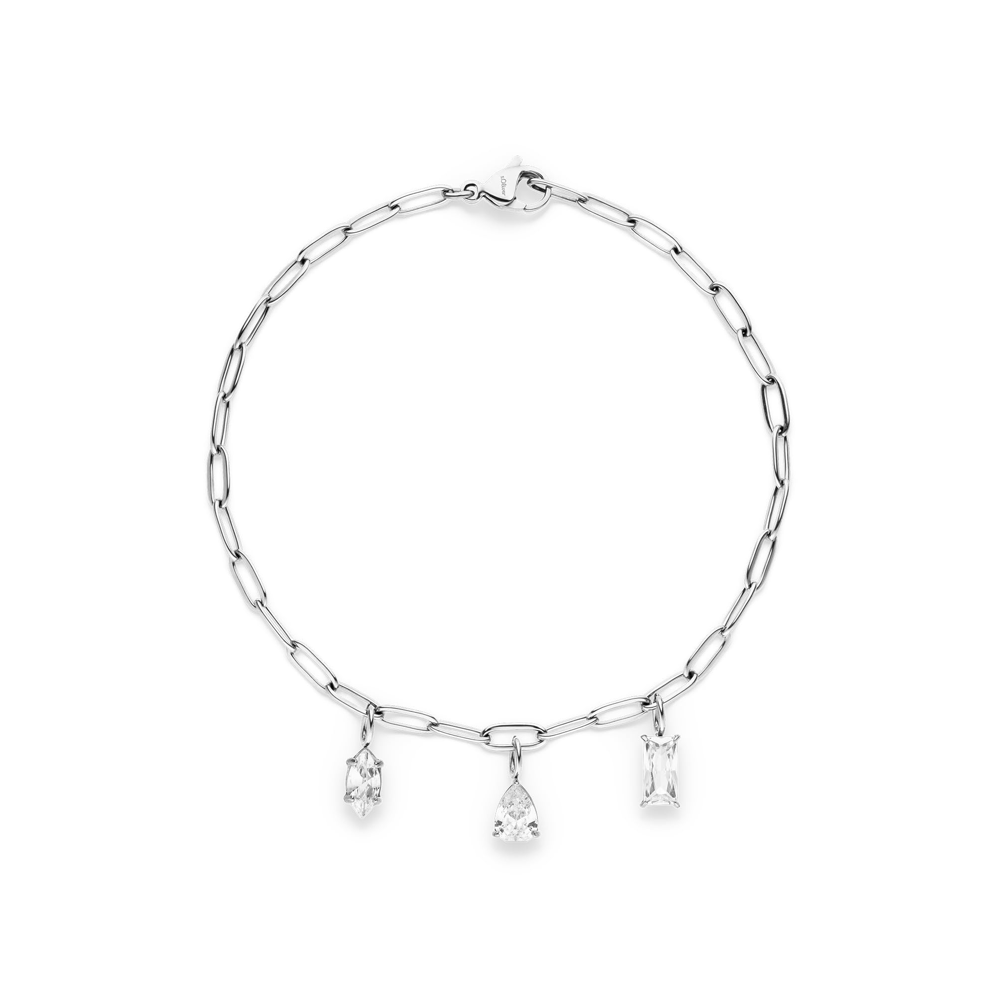 s.Oliver Damen Schmuck – Armbänder aus Edelstahl mit funkelnden Steinanhängern in verschiedenen Farben – Elegant & Zeitlos schön – Perfekte Geschenkidee