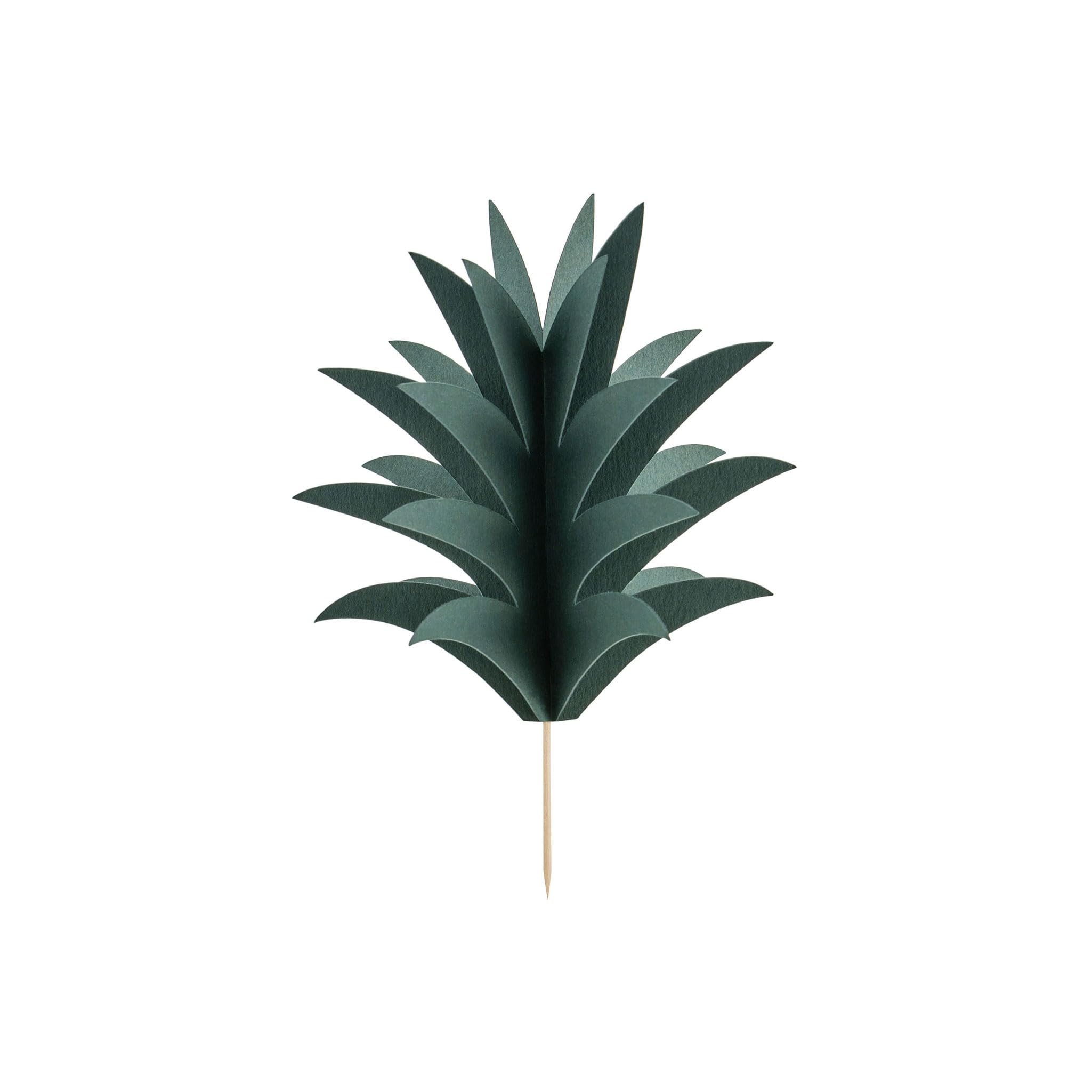 6er Set Cake Topper Ananas Blätter – Dunkelgrüne Tortenstecker, Ca. 16,5 Cm Hoch, Perfekt Für Hawaii & Sommerpartys