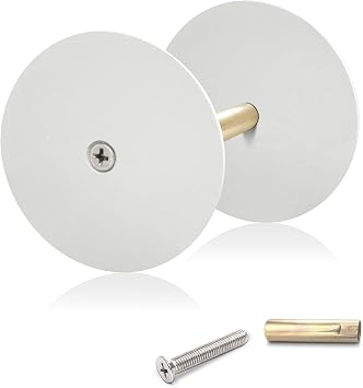 Upgraded Door Hole Cover Plate for Deadbolt, 2-5/8" Round Hole Filler with Pre-Riveted Fixed Side, No Spinning Design, Easy Install, White 1, White