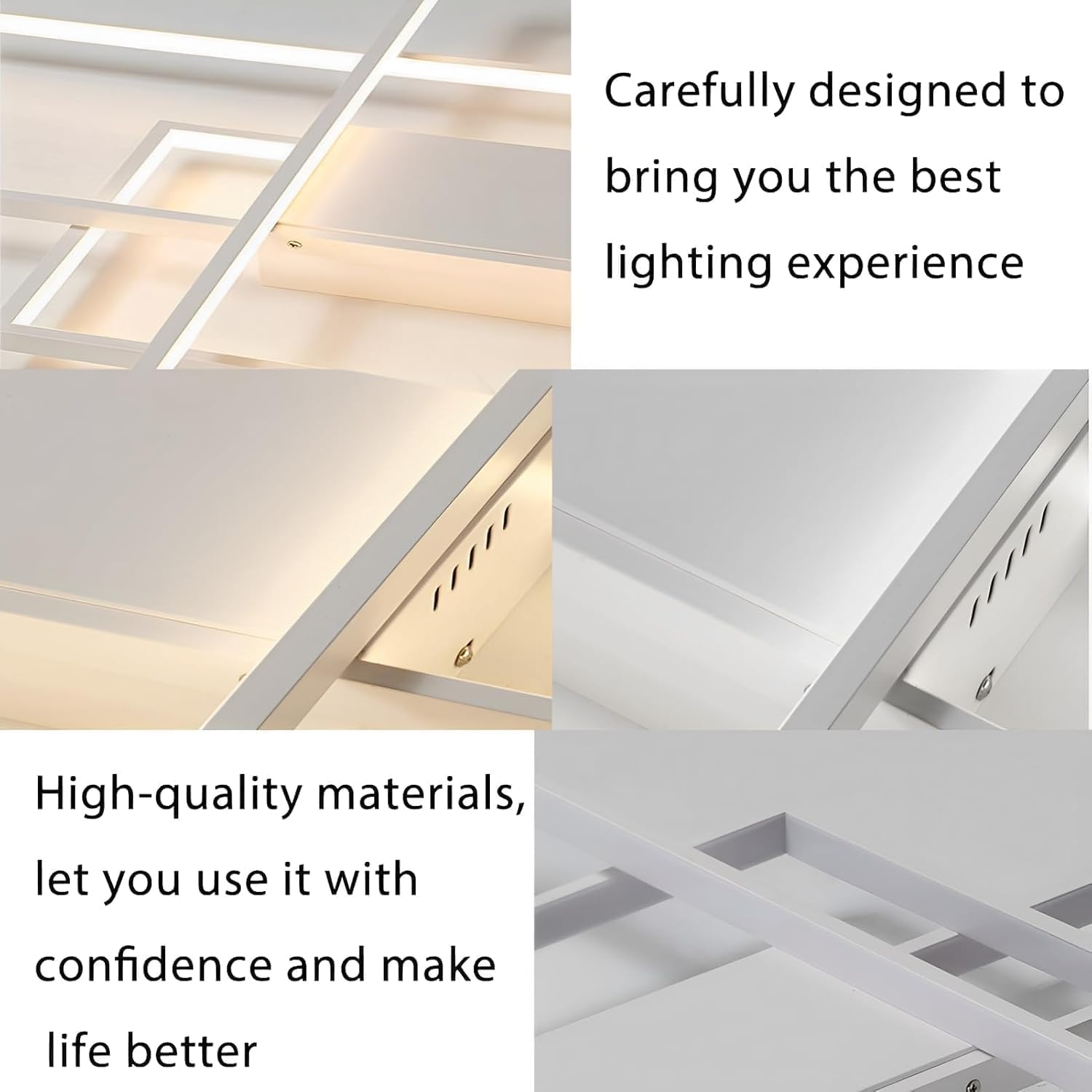 Plafoniera LED Semplice Soffitto Moderno Lampada Salone Del Soffitto Atmosferica Rettangolare Faretti Lampada Da Letto in Alluminio Acrilica Riflettori Dimming Continuo Con Telecomando,Bianca,L80