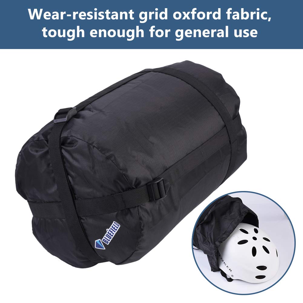 [Lightweight and Sturdy] Yosoo Compression Stuff Sack for Backpacking Travel Nylon Grid Oxford Compression Pack Sleeping Bag, 2 Pack