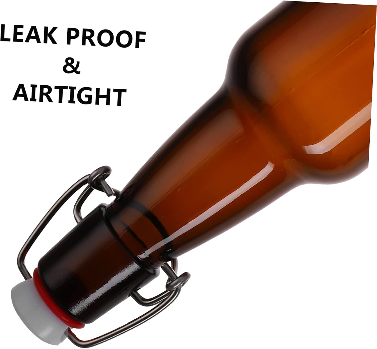 2pcs Brown Glass Beer Storage Bottles Buckle Leak Enzyme Sealed Containers for Home and Outdoor Use Capacity Each