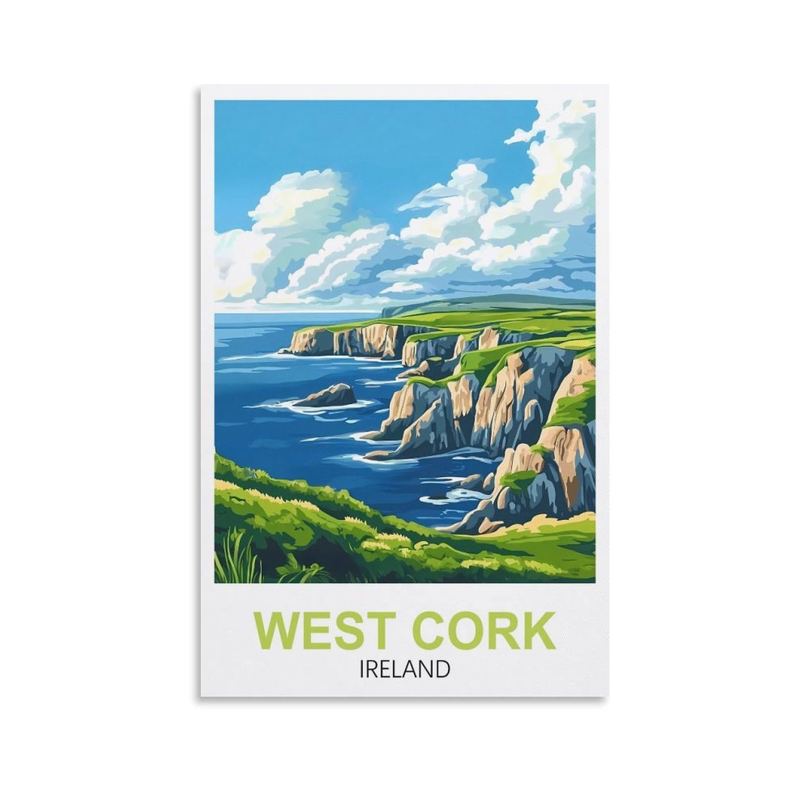EZMLFA 5D Diamond Art Kits for Beginner,West Cork Ireland Crystal Rhinestone Embroidery Craft Kits for Home Wall Decor Gifts, 40x50cm