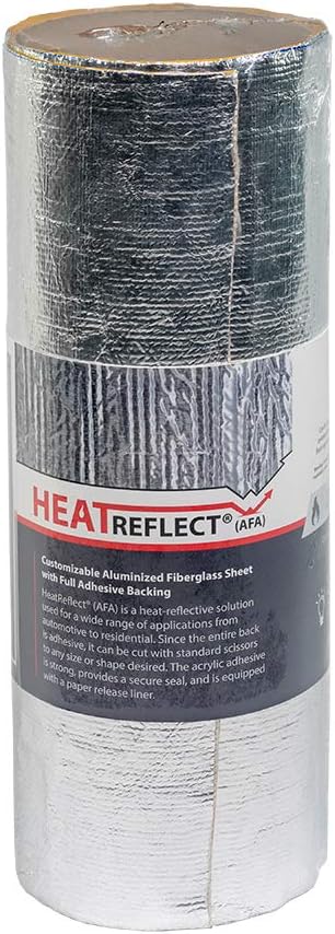 HeatReflect (AFA) - High-Temp Heat Shield & Reflective Barrier, Fully Adhesive Sheet, Cut to any Shape or Size, 12" Wide & 36" Long - Perfect for Automotive