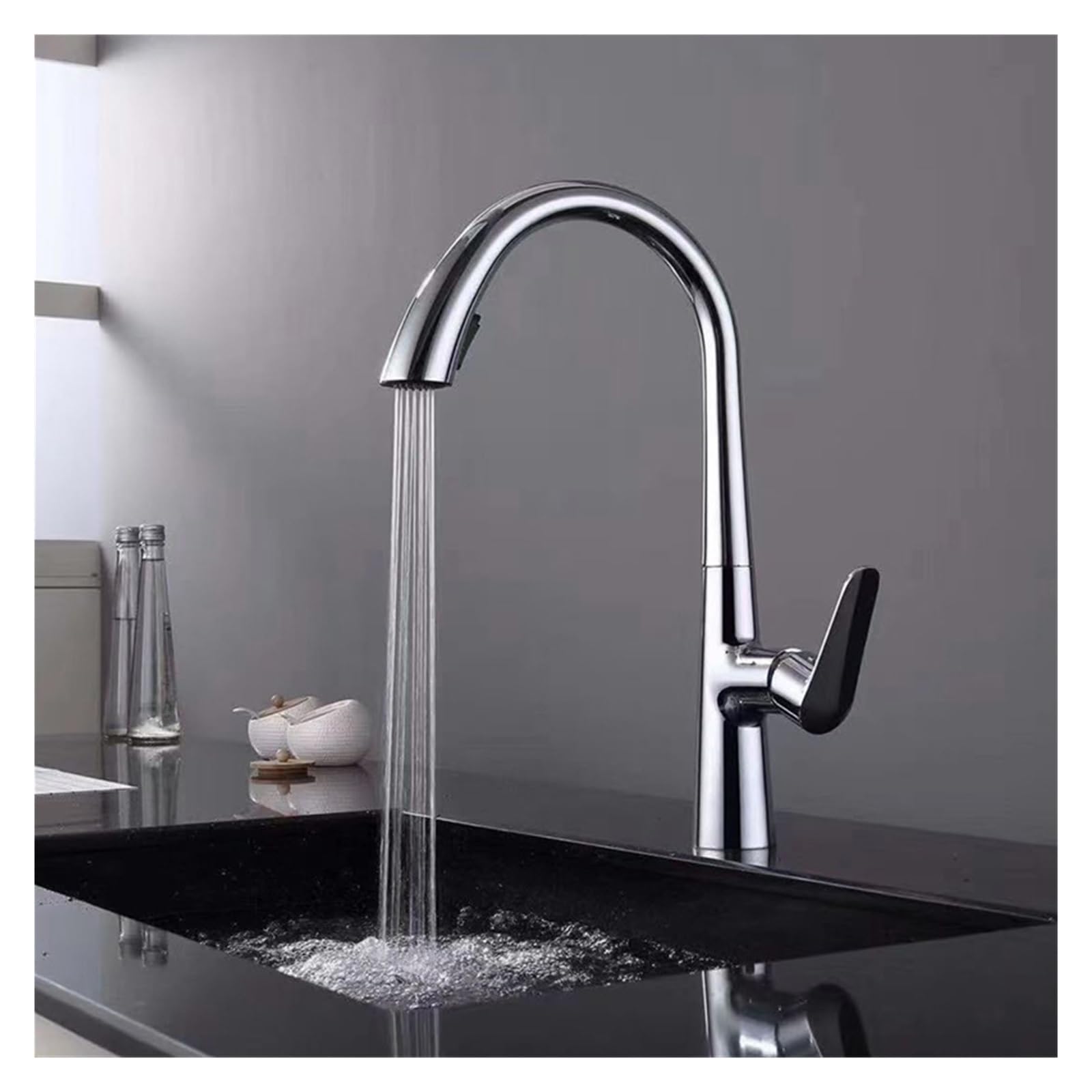 Mitigeur de cuisine extractible avec douchette et vanne eau chaude froide