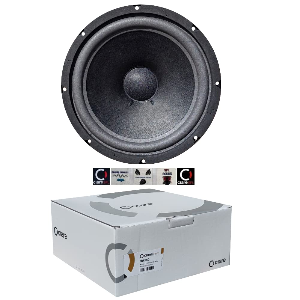 KIT SET PER CIARE HW250 1 woofer da 25 cm 250 mm 10" di diametro, da 90 watt rms e 180 watt max, impedenza 8 ohm, per casa, party, 1 pezzo + 5 sticker omaggio