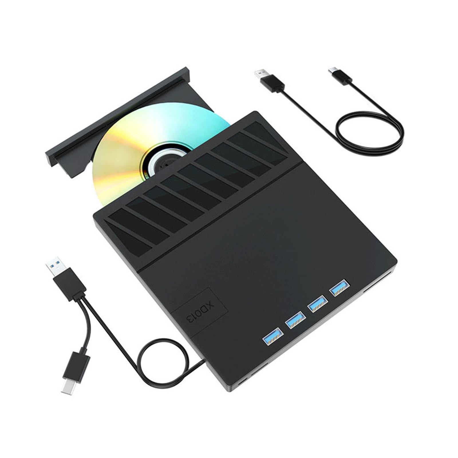 7 w 1 zewnętrzny napęd USB 3.0 typu C, czytnik i nagrywarka z portem SD/TF, napęd optyczny
