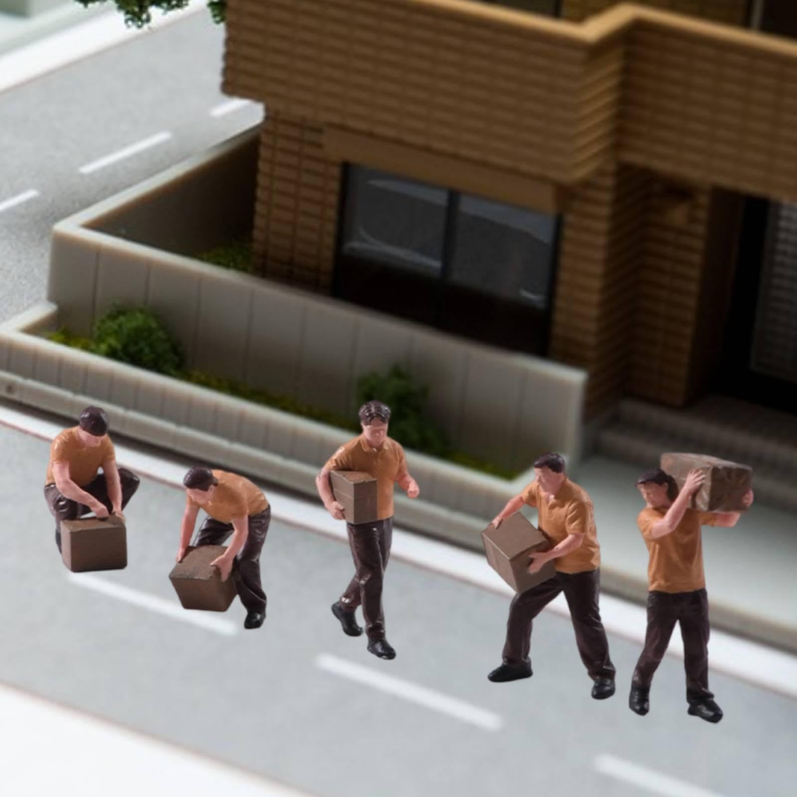 Set di 5 Personaggi in Miniatura in Resina (fornitori), Accessori per Diorami, Oggetti da Collezione, Micro-Scene da Tavolo, Ideali per