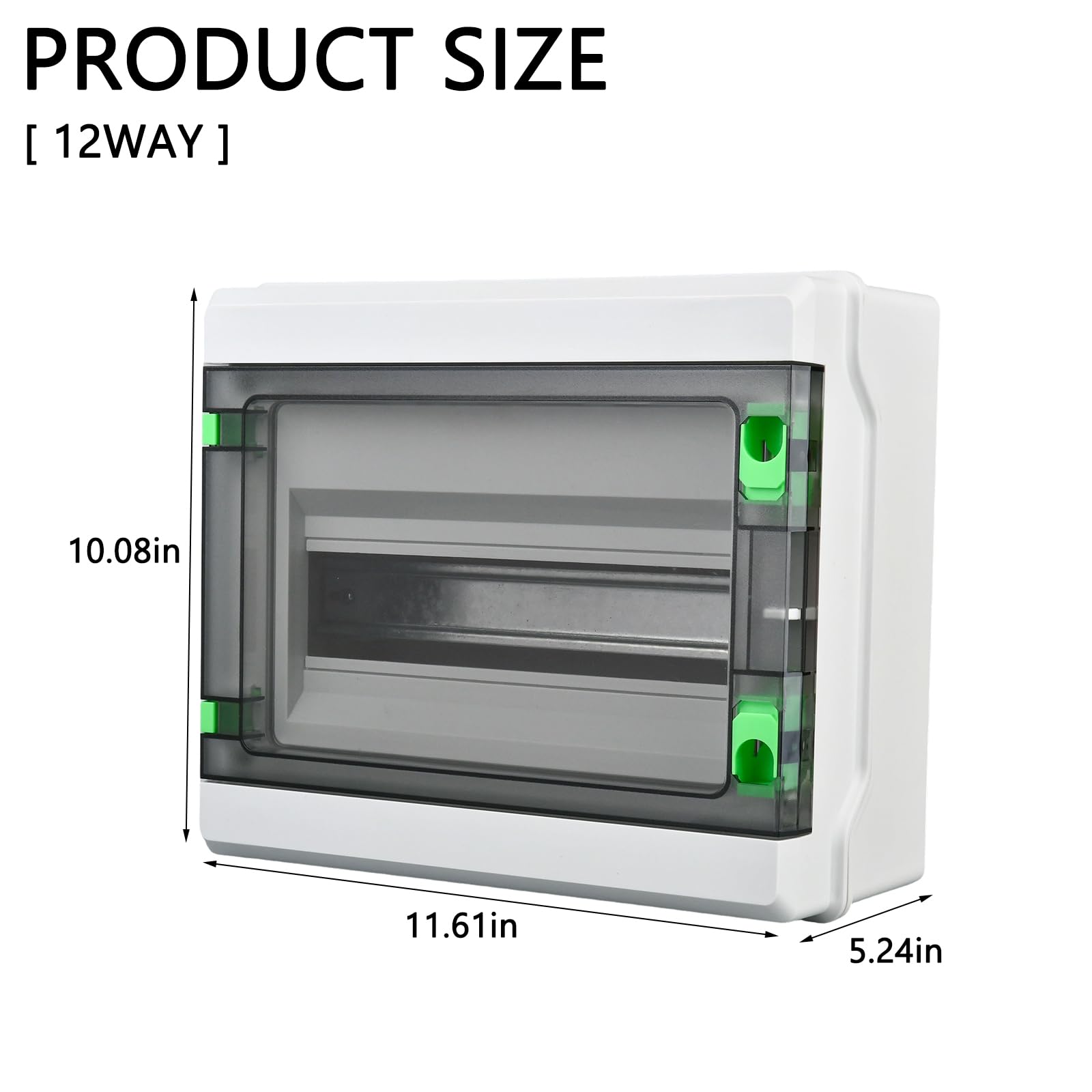 Scatola di distribuzione dell'alimentazione a 12 vie, impermeabile, IP65 PC/ABS con coperchio trasparente, sbarre e guida DIN per interruttore miniaturizzato – uso interno/esterno