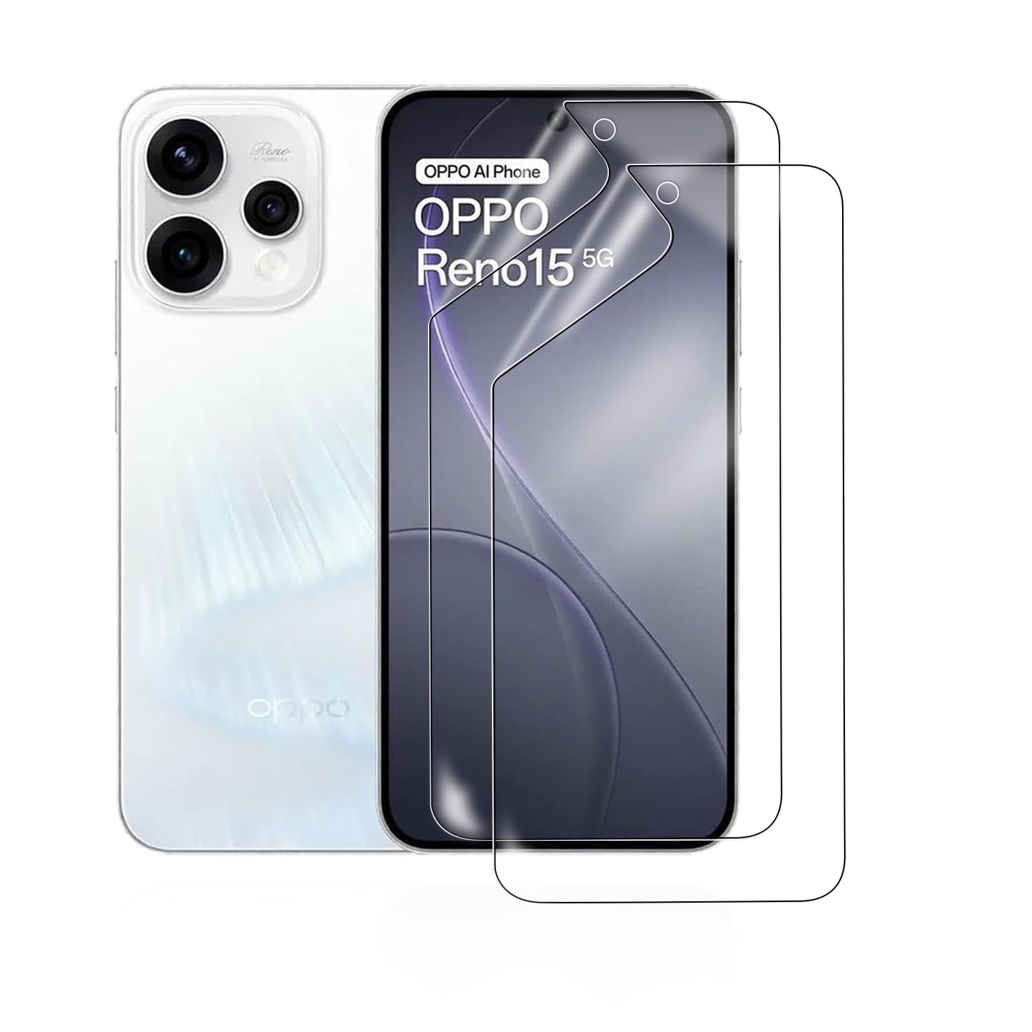 [2 sztuki hydrożelowej folii ochronnej na wyświetlacz kompatybilna z Oppo Reno15, przezroczysta folia na telefon komórkowy Ultra HD, obsługuje identyfikator odcisków palców i rozpoznawanie