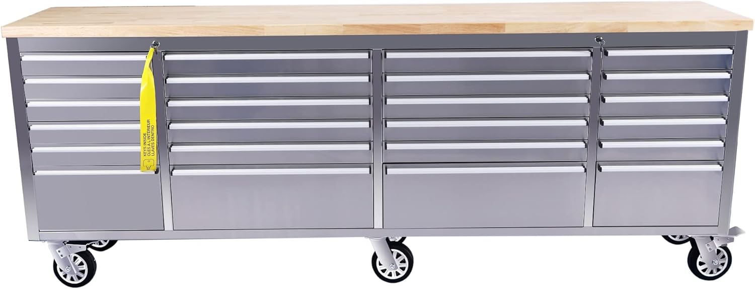 CT 96 Inch Mobile Workbench with 24 Storage Drawers