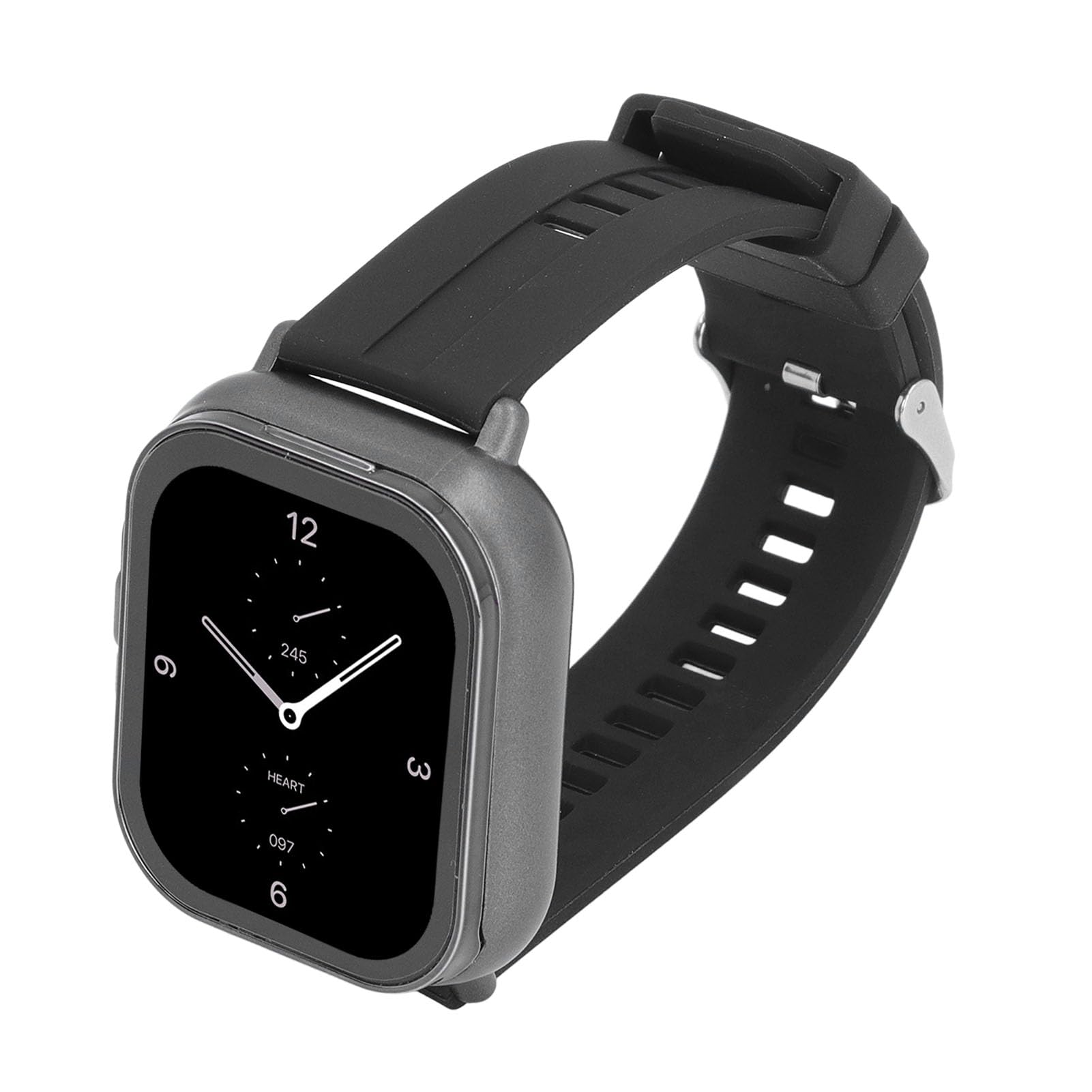 Topiky Montre Connectée 2 en 1, avec écouteurs, Bluetooth 5.3, Longue Durée de Vie de la Batterie, Montre de Sport, de Fitness, pour Un Style de Vie Actif (Coque Noire (Silicone Noir))