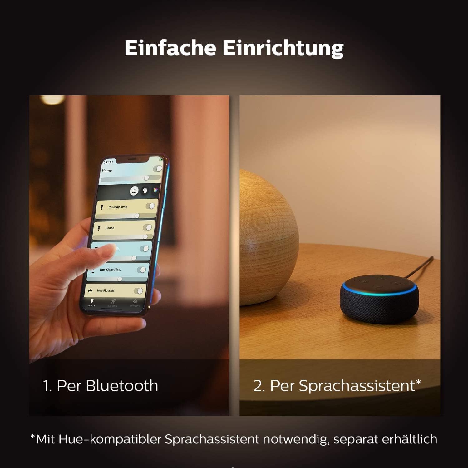 Philips Hue Milliskin White Ambiance Einbauspot 3er Pack 400lm 70mm warm- bis kaltweißes Licht App steuerbar kompatibel Amazon Alexa