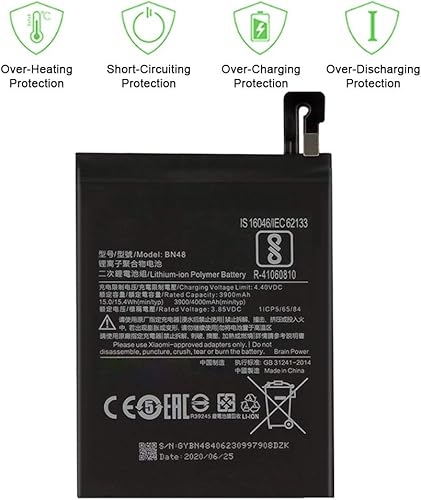 Miniatura 2 de WUHAO Batería de repuesto para Xiaomi Redmi Note 6 Pro, batería BN48 mejorada Capacidad original 4000mAh con cinta adhesiva Kit de reparación de