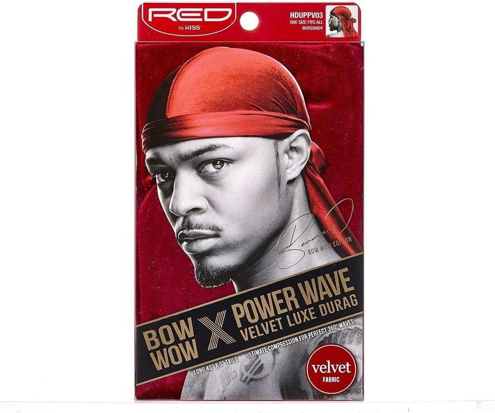Red by KissKISS Red Bow Wow Power Wave Velvet Luxe Durag (Burgundy)