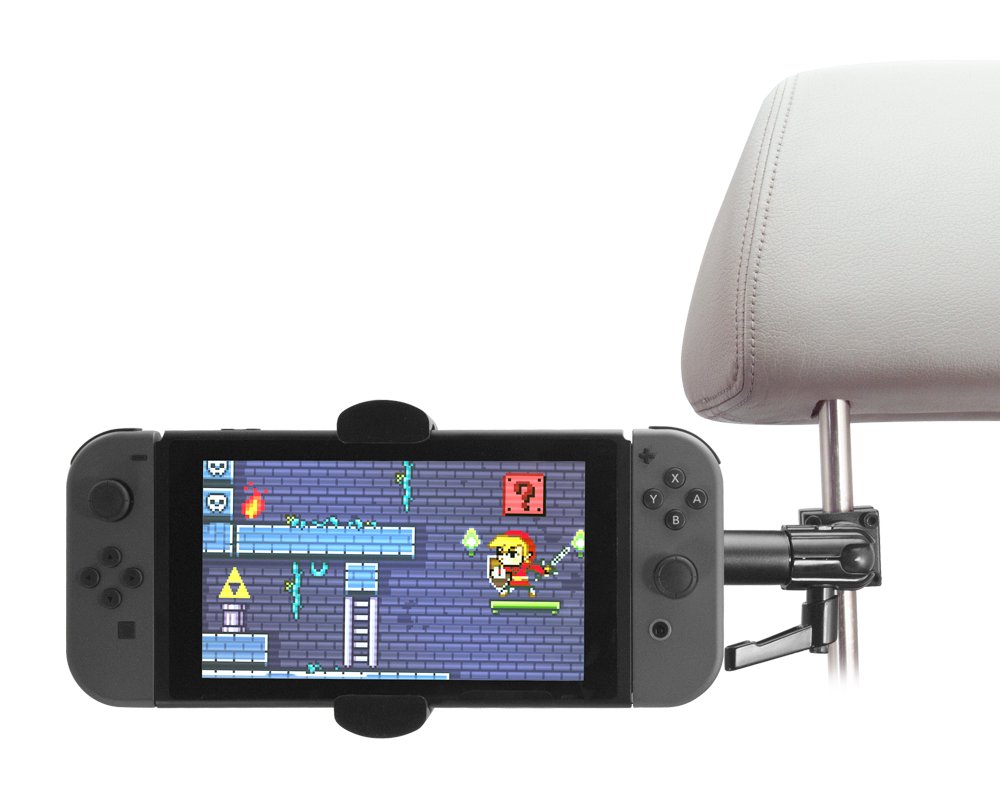 Arkon HMHD5RVXL - Soporte para reposacabezas de Coche con Brazo de 25,4 cm para Smartphones, tabletas de tamaño Mediano de 20,3 cm, Interruptor Nintendo