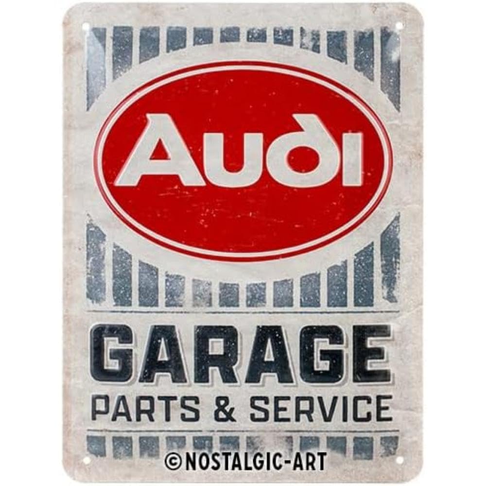 Nostalgic-Art Retro Tin Sign 15 x 20 cm Audi Garage - Gift Idea for Audi Accessories Fans Metal Vintage Design