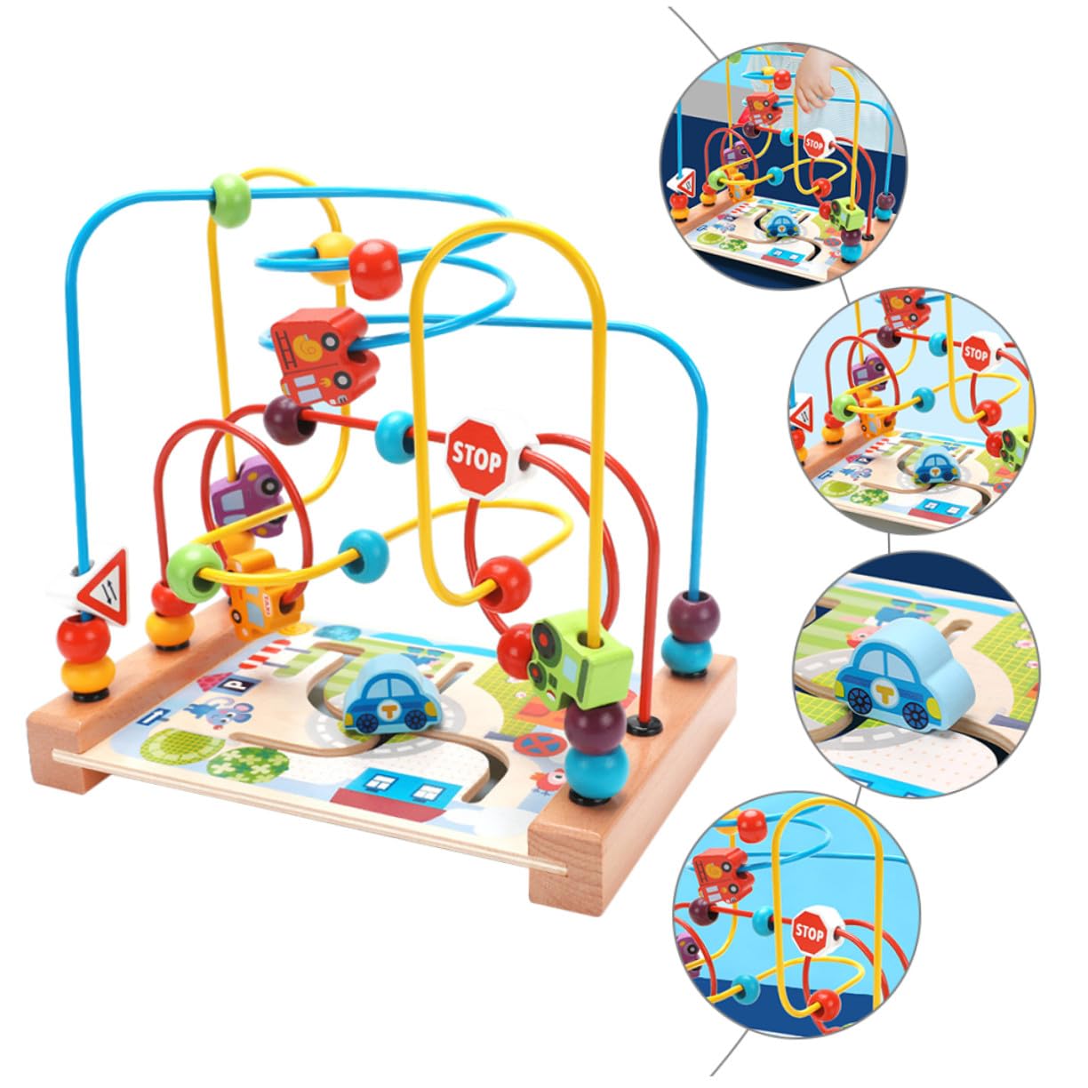 Gioco Educativo Labirinto Perline in Legno e Ferro, Forma Rotonda per Ragazzo Ragazza per Migliorare Immaginazione e Flessibilità delle Dita, Regalo per Ragazzo Ragazza
