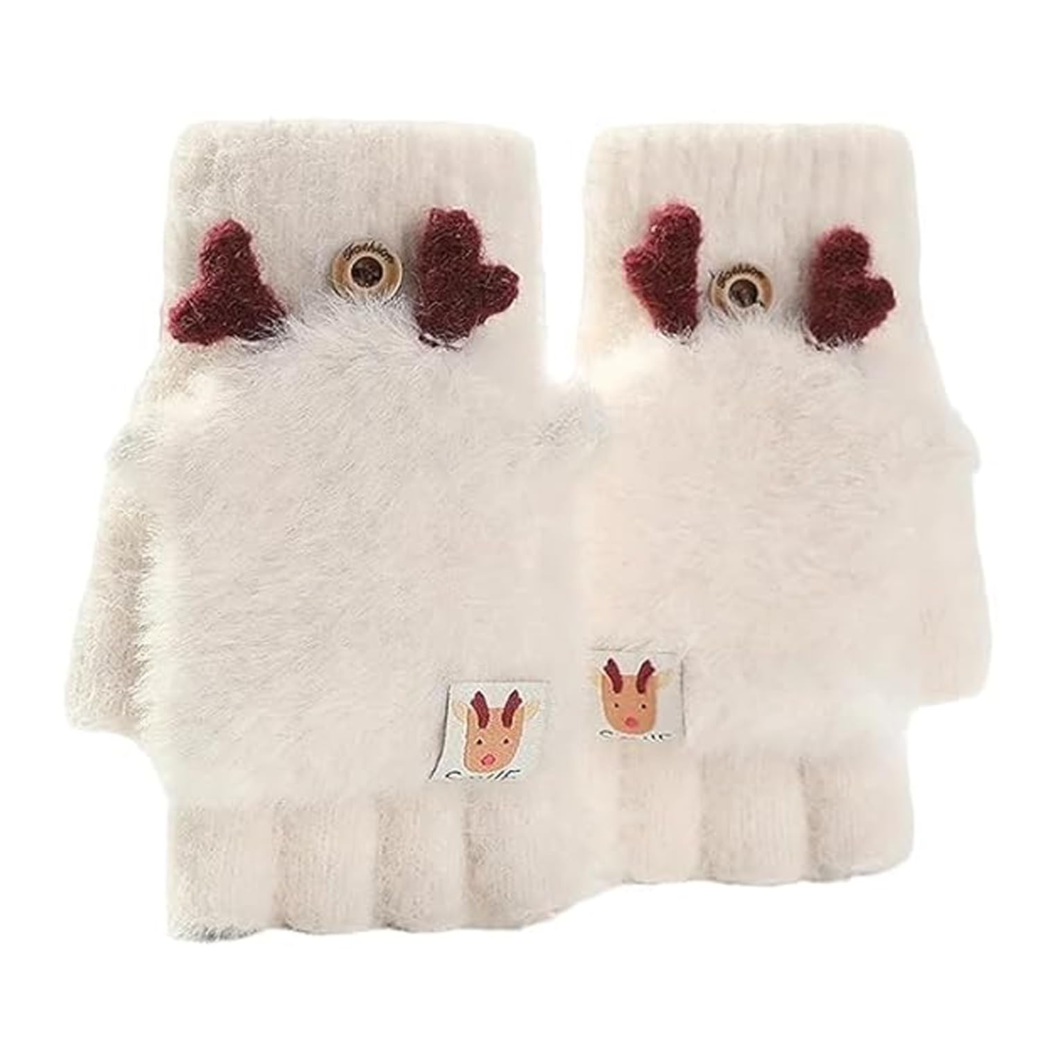 Warm and Soft, Half Foldable Winter Gloves/Mitten for Women and Girls