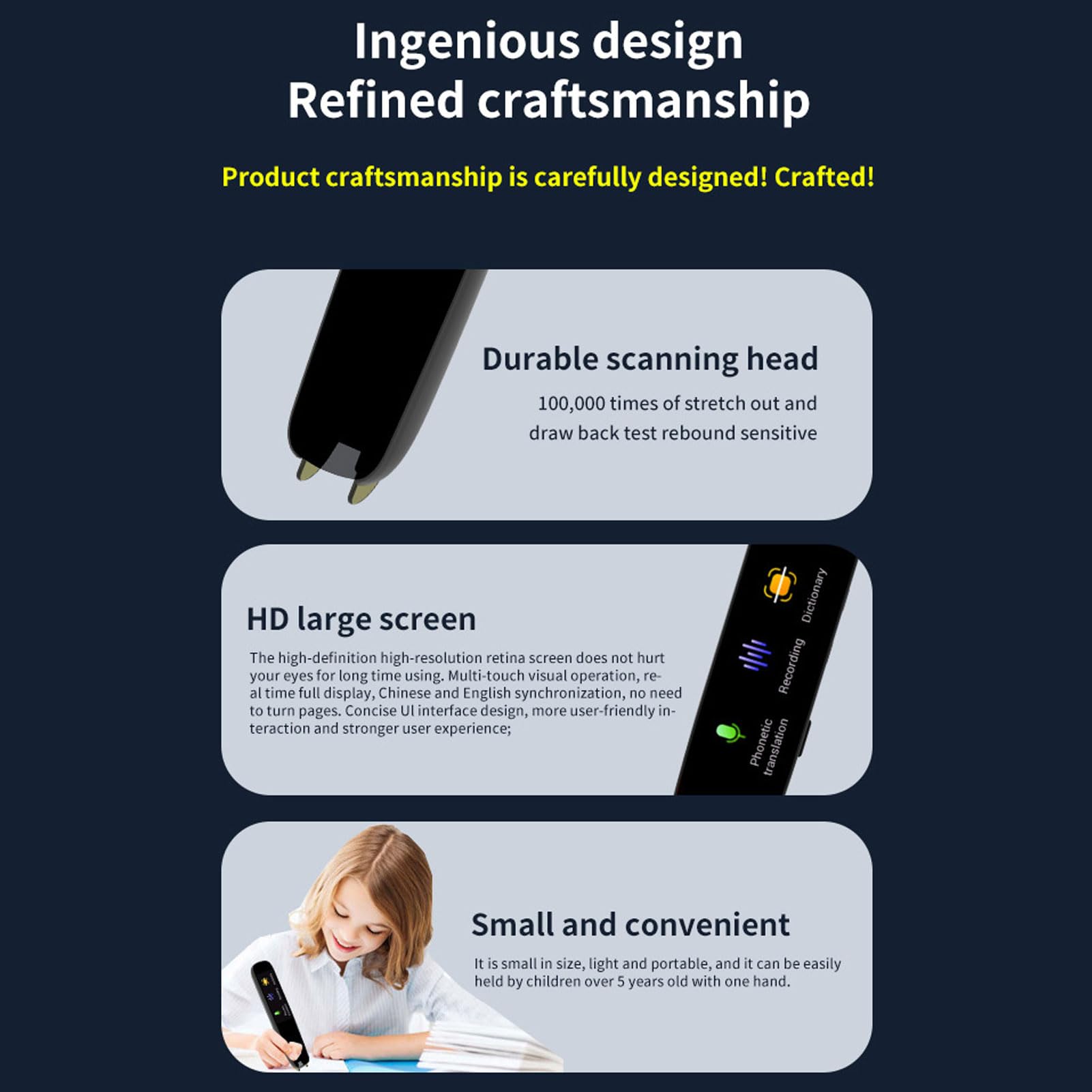 Traduttore portatile Mavaol, riconoscimento vocale e di testo multilingue, traduzione offline, oltre 240 dizionari, registratore audio con riduzione del rumore per studenti e