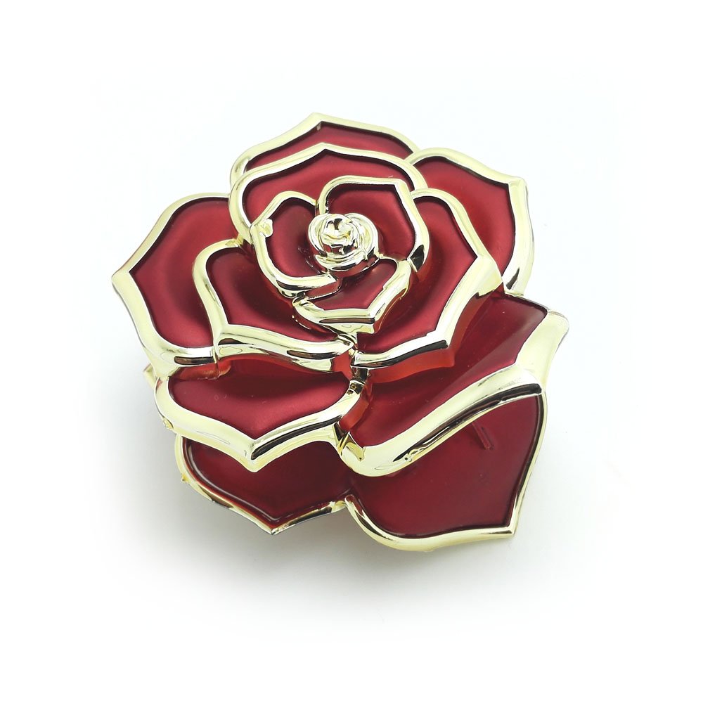 MeilliwishCute Flower Gilt Edged Lady Hair Claw Clip 1 PCS(D28)(WineRed)