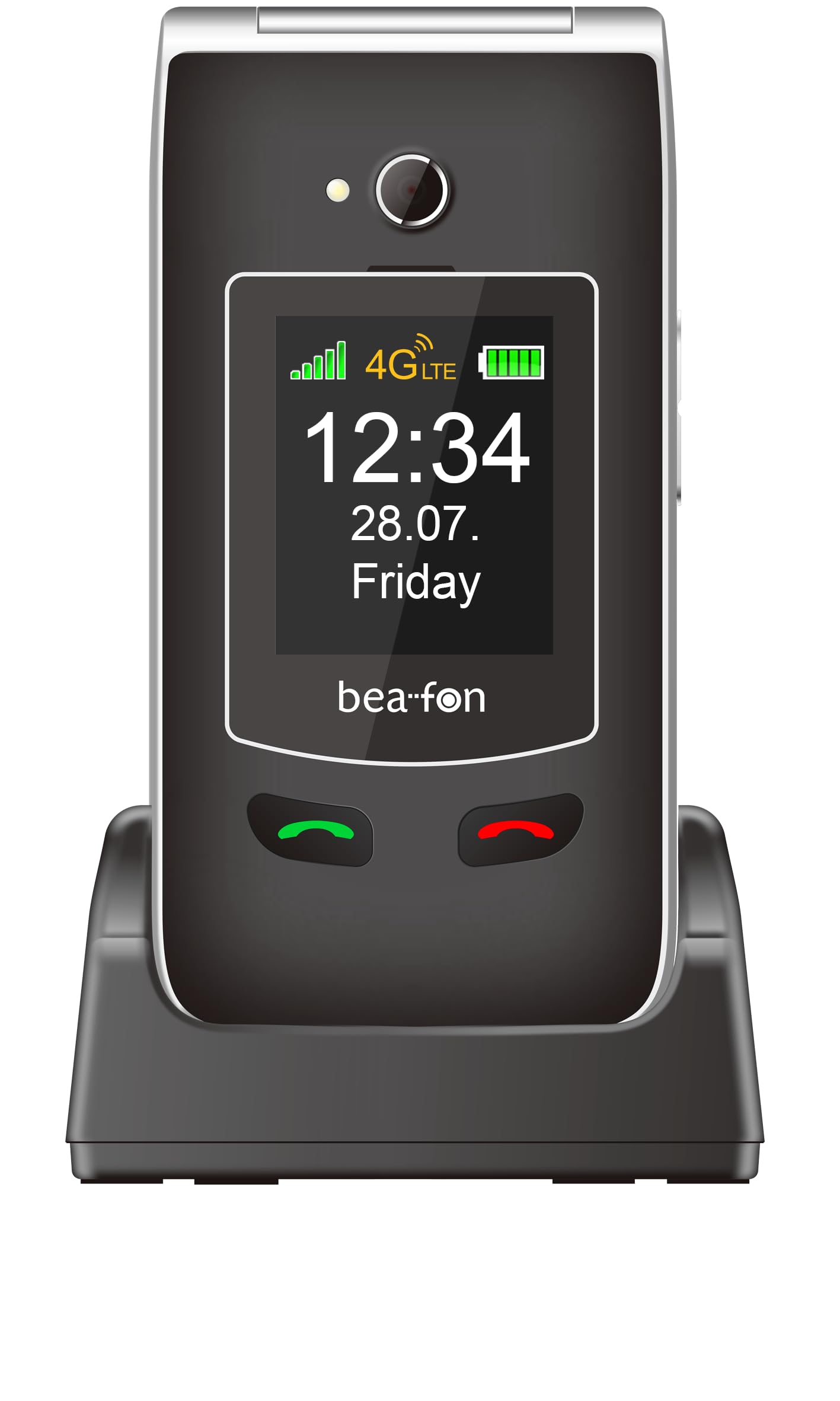 Beafon, SL645plus LTE (4G), Silverline, telefono per anziani con pulsante di emergenza SOS, telefono pieghevole, telefono con tasti grandi, pulsante per rispondere alle chiamate e terminare la
