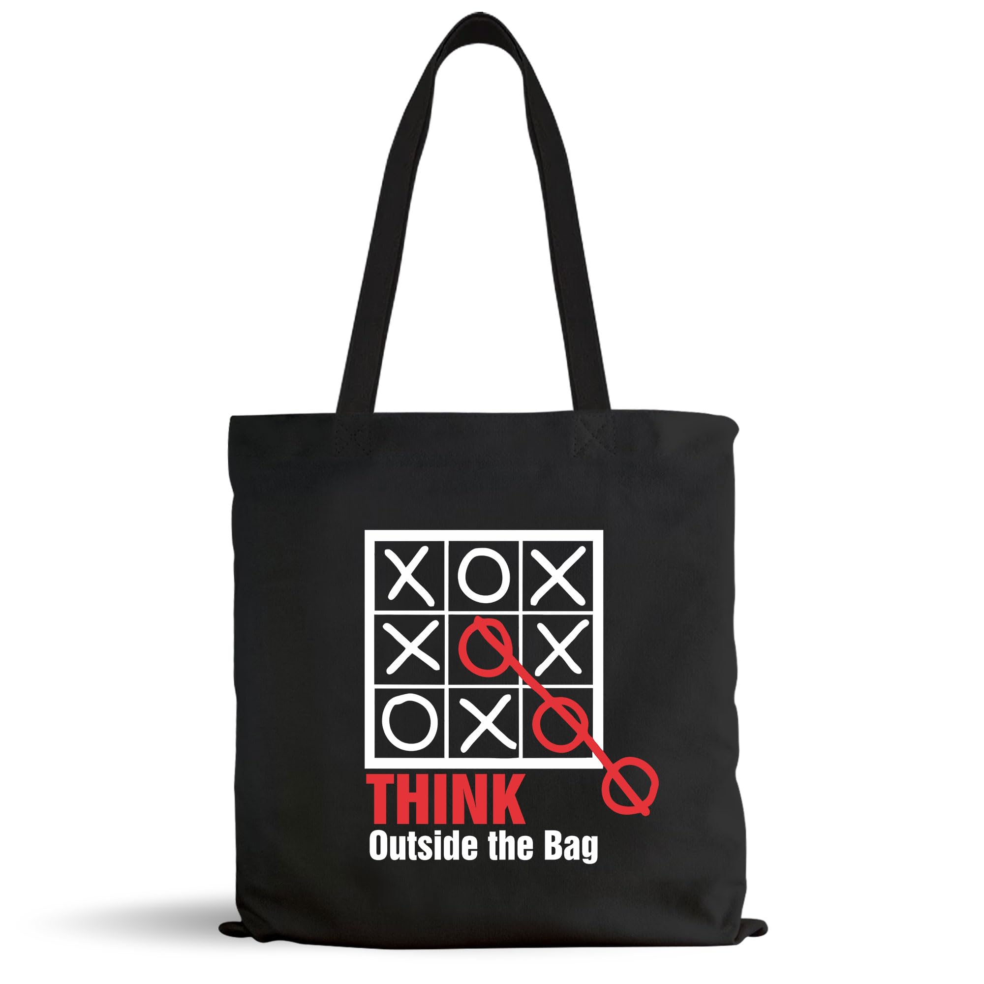 Goelite Think Outside The Box Tote Bag For Women With Zipper | Canvas Cloth Totes For Grocery, Shopping, Girls College And Daily Use | Aesthetic Stylist Look Travel Handbag For Multipurpose Use