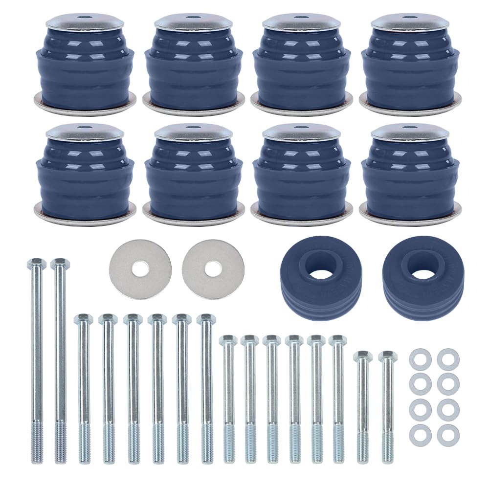 G-PLUSBody Mount Bushing Kit Compatible with Ford F250 F350 Super Duty 2WD and 4WD 2008-2016 Body Cab Mounts & Steel Sleeves & Hardware KF04060BK Blue