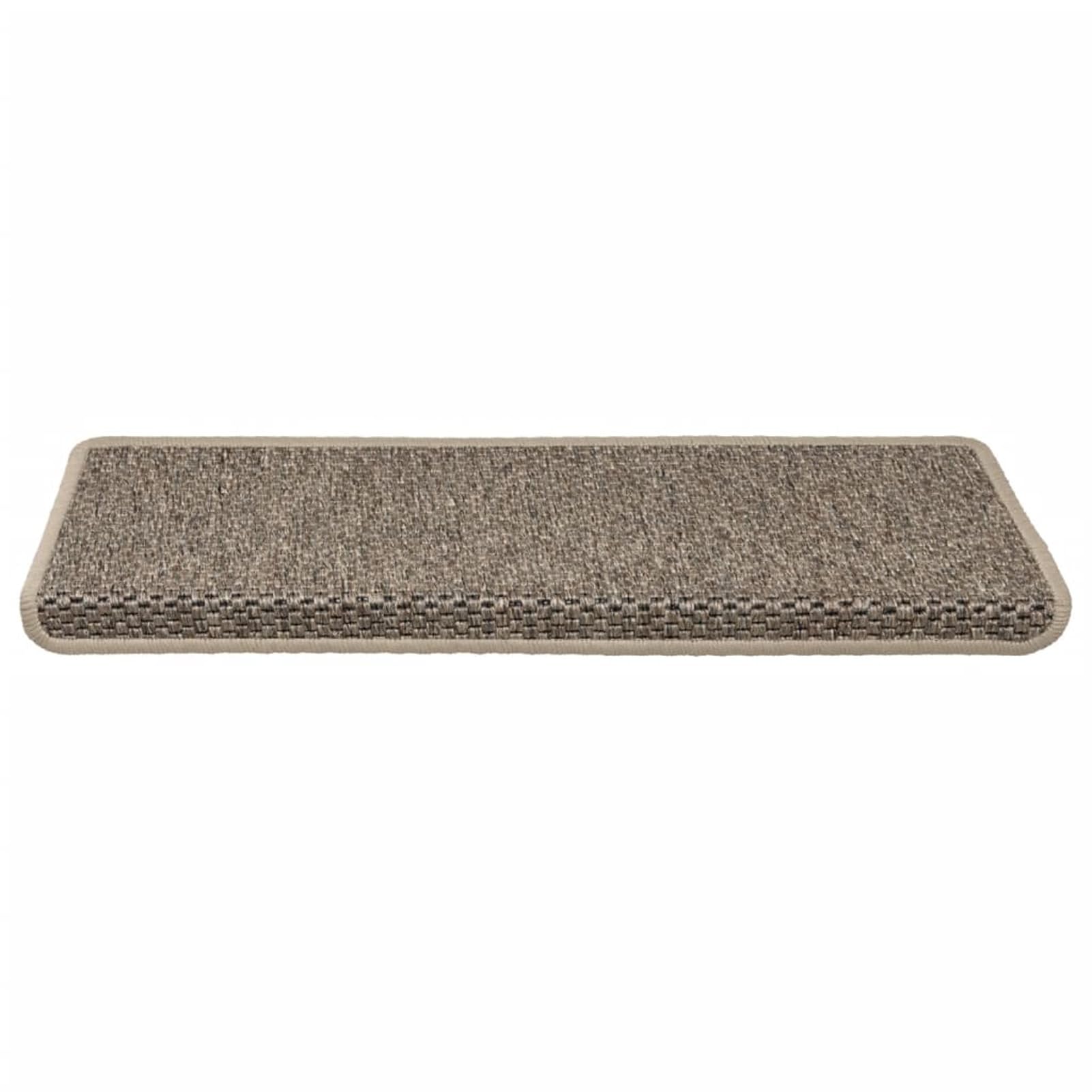 Lot de 15 tapis d'escalier autocollants antidérapants aspect sisal foncé 65 x 21 x 4 cm pour une installation sûre et facile, parfait pour la décoration de la maison