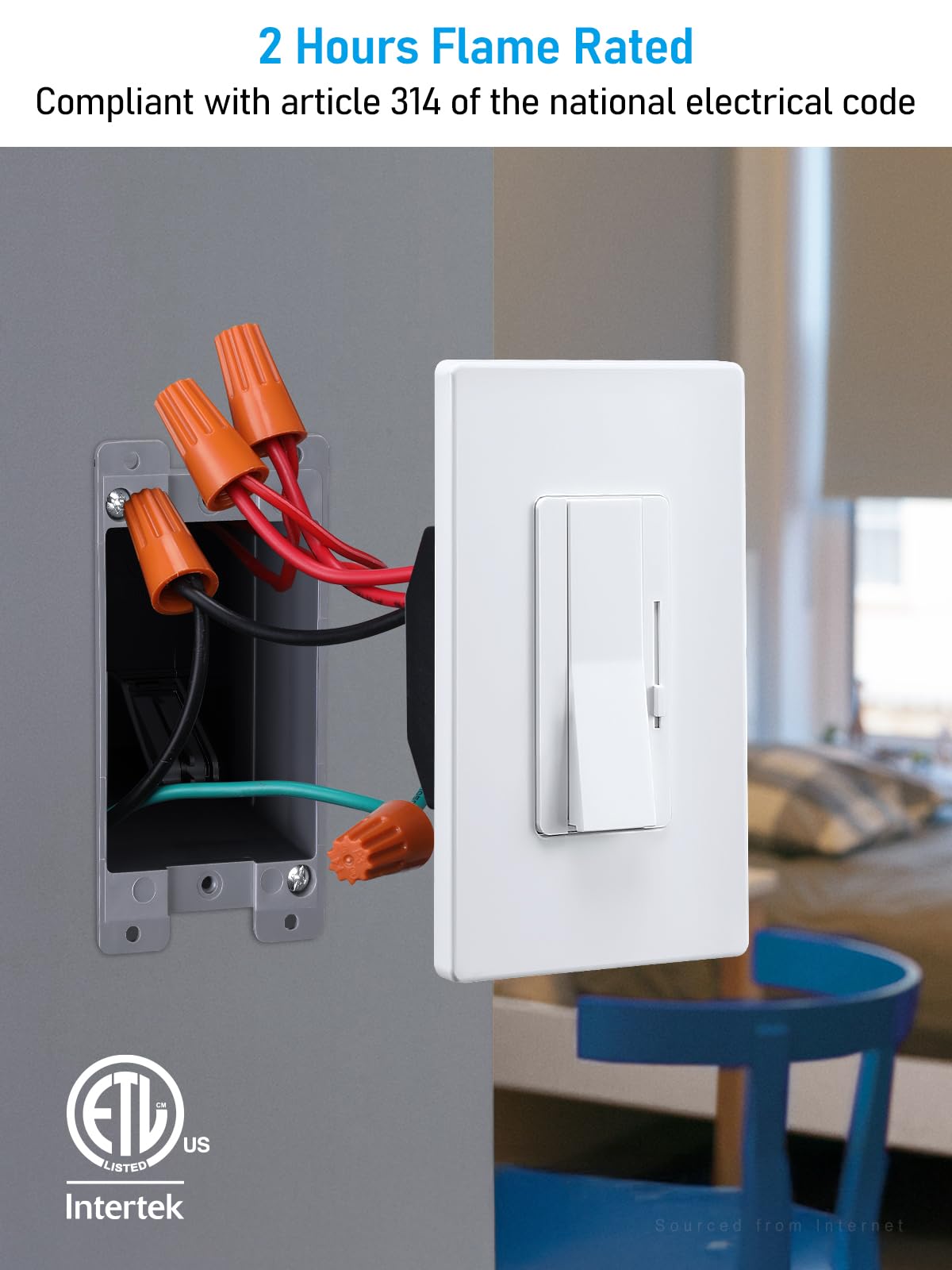 LEONLITE Paquete de 12 cajas de salida eléctricas de trabajo antiguo de una banda, caja de dispositivos estándar de 14 pulgadas cúbicas, caja de conexiones eléctrica de PVC para interruptor, luz de