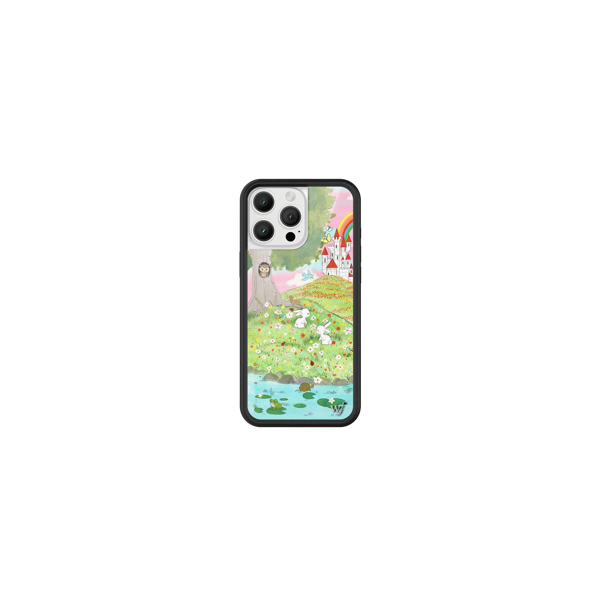 Wildflower Cases - Fairytale, Compatible with Apple iPhone 16 Pro Max | Animal, Nature, Castle, Floral, Green Cute Trendy - Protective Black Bumper, 4ft Drop Test Certified, Women Owned Small Business
