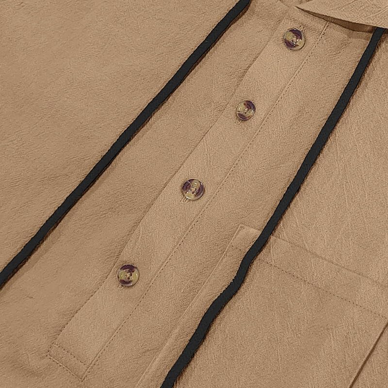 LIZALIG Men's Casual Linen Blend Shirt Short Sleeve Hooded Pullover 1/4 Button Henley Shirt for Vacation and Daily Wear - Image 4