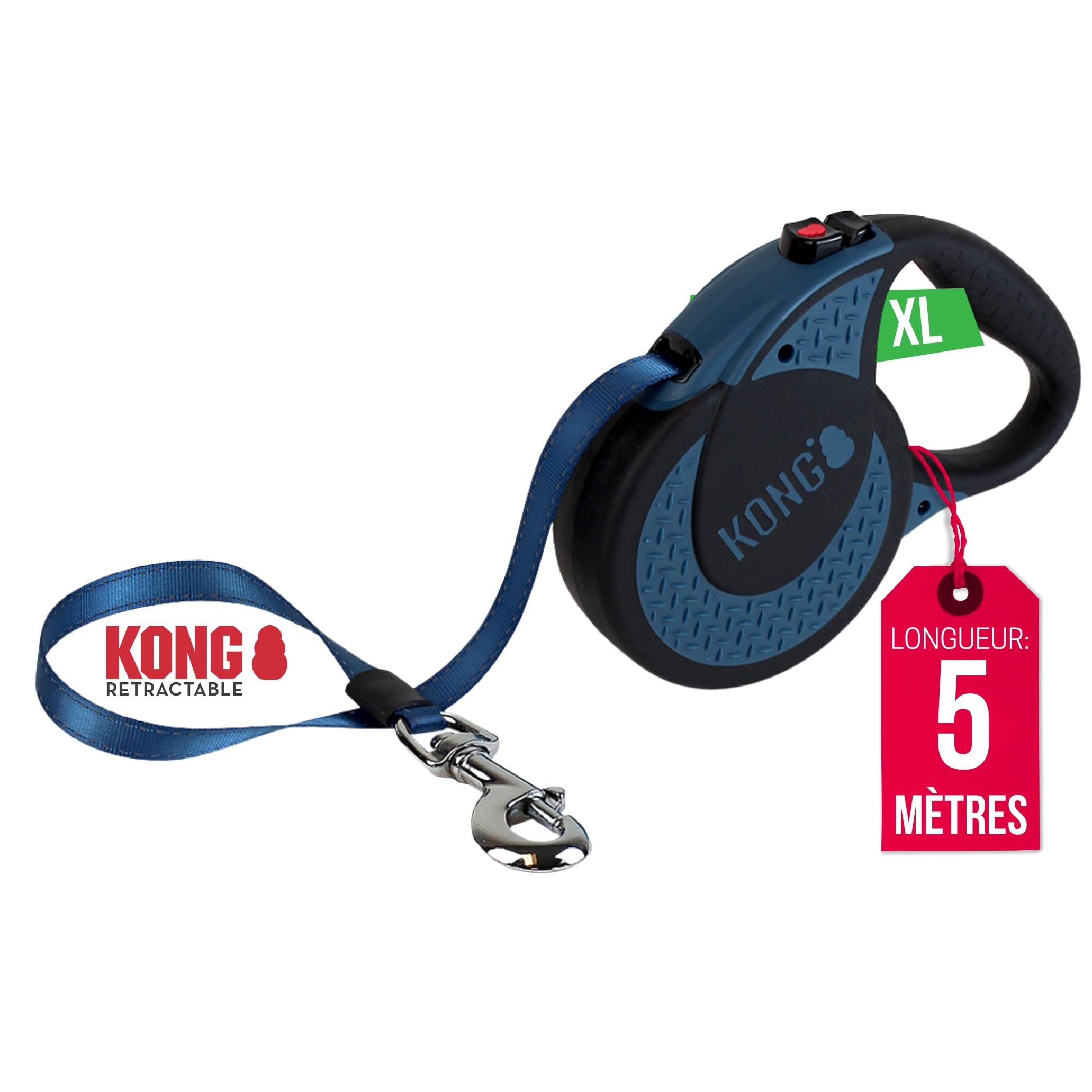 Kong Chiens Extensibles pour Chiens rétractile Kong Ultime Taille XL (5m / 70 kg)