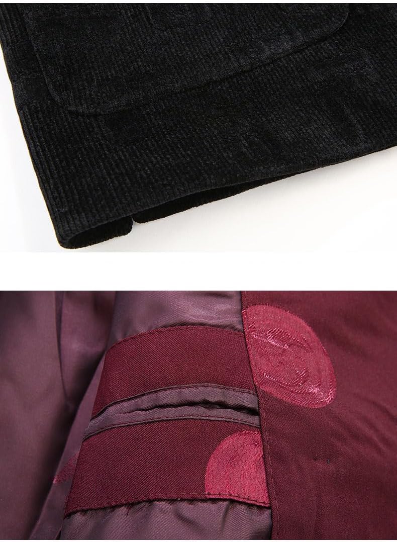 Casual Men's Embroidered Stand Collar Tang Suit Set, Spring and Autumn Middle-Age Daddy Suit Set