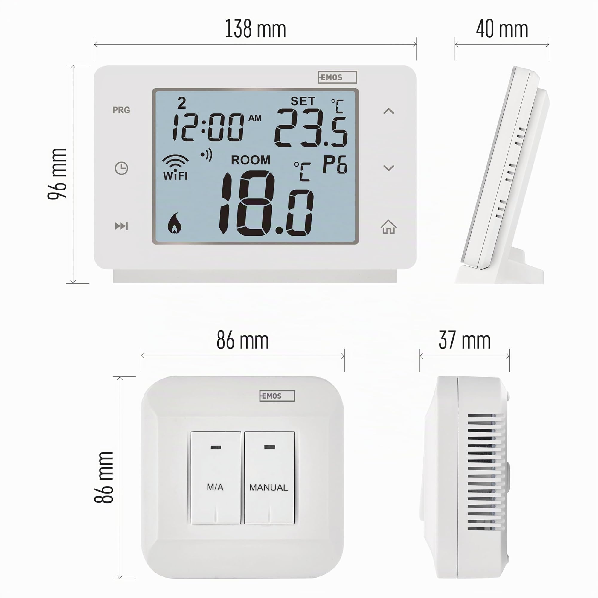 EMOS GoSmart - Thermostat d'ambiance Smart Home avec Application - WiFi - Thermostat IP pour Chauffage/climatisation - économie d'énergie - Compatible avec Tuya, Google Assistant et Alexa - sans Fil