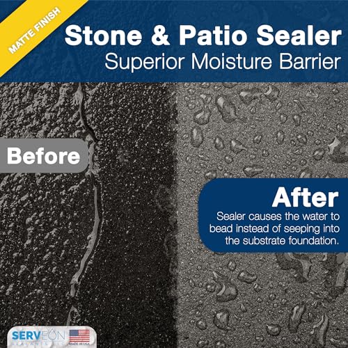 Natural Stone Sealer Plus Stain Guard (Matte Finish) Commercial Grade Outdoor Indoor Waterproof Grout Sealer Protects Pavers Pools Patios Landscape Stones (1 Gallon) H2900S - Image 3