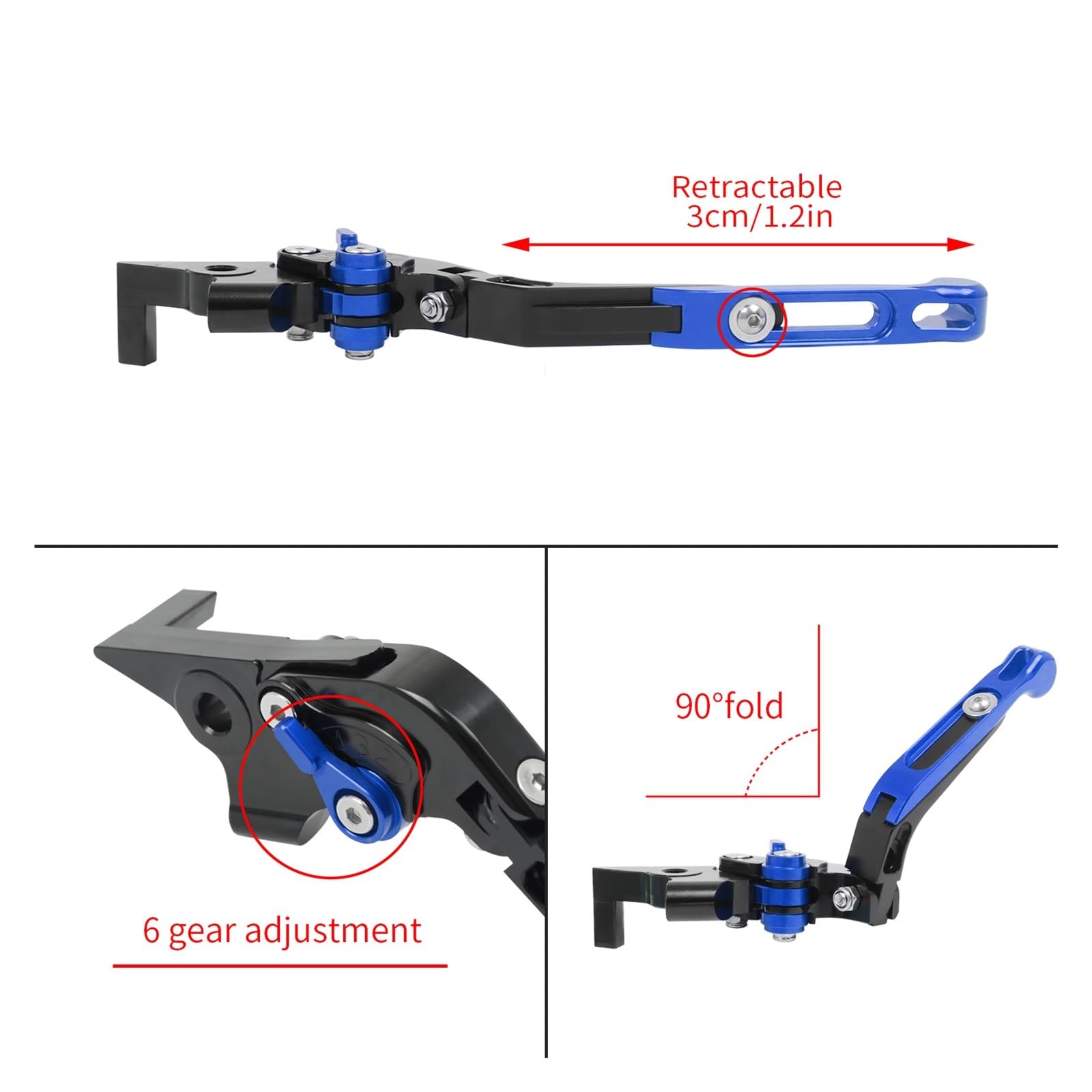 Moto Palanca Embrague Manija Accesorios De Motocicleta Palancas Embrague Freno Plegables Empuñaduras Manillar para Ya&maha YZF R3 YZFR3 2015-2020 Palanca Mango YZF-R3