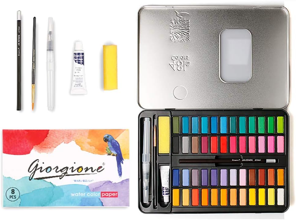 Shuiyue 48色 セット学生用水彩絵の具絵の具アーティスト絵画芸術用品を描く 宅配便送料無料