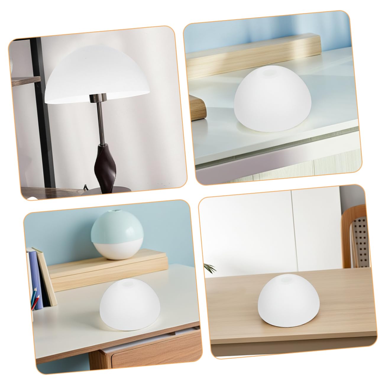 SHINEOFI Pantalla de Lámpara Hongo de Plástico Blanco 2 Piezas | Uso Versátil, Gran Transmisión de Luz, Limpieza Sencilla, Instalación DIY para Hogar y Decoración