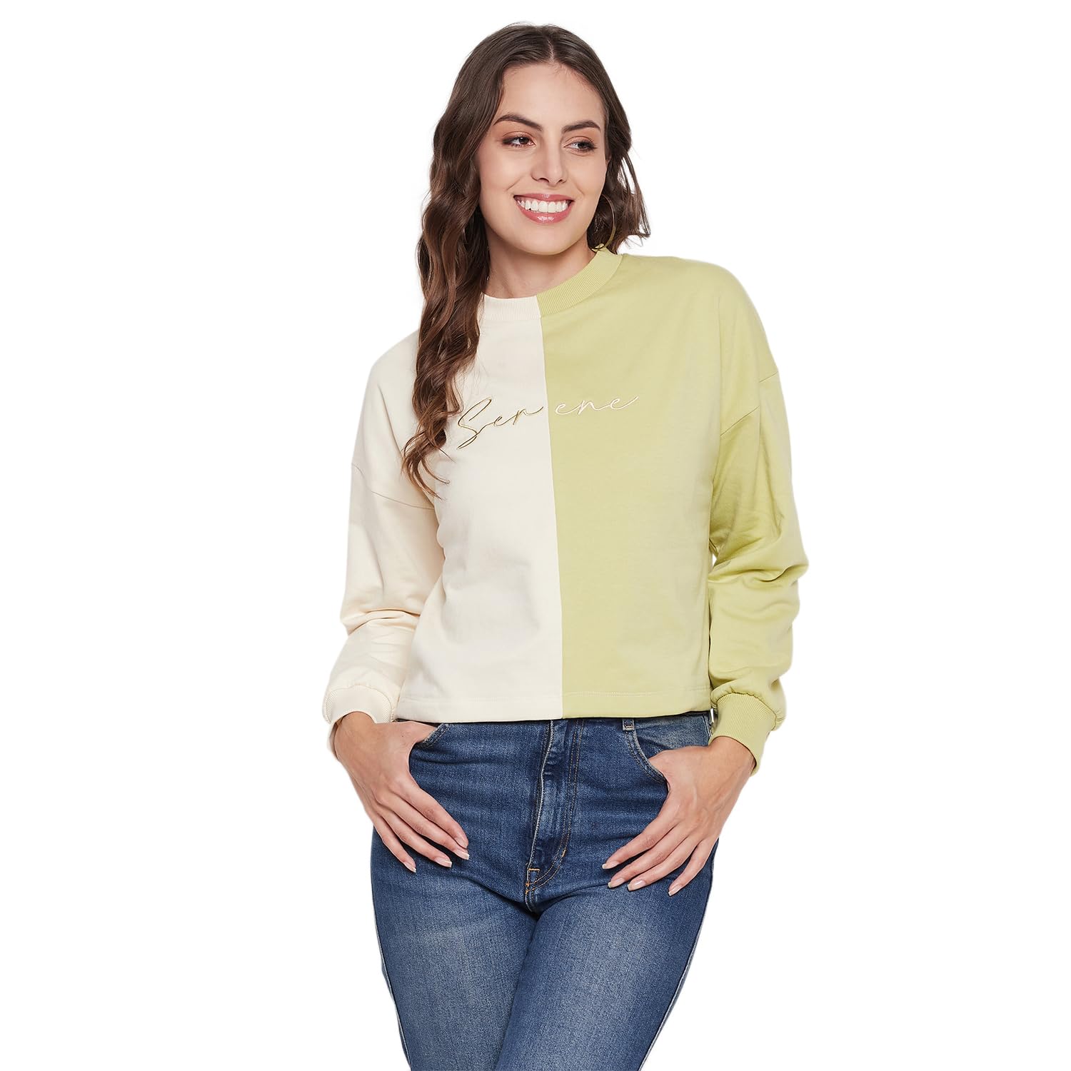 madame Women Cloure Block Beige Sweatshirt-picture-11